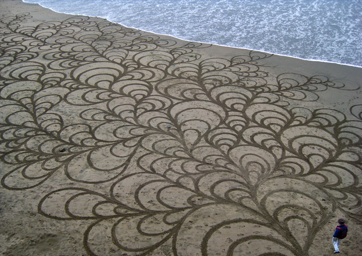 tranh cát bãi biển